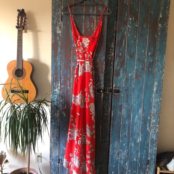 Yumi Kim Rush Hour Silk Maxi Dress Red Carnation L - Picture 3 of 8